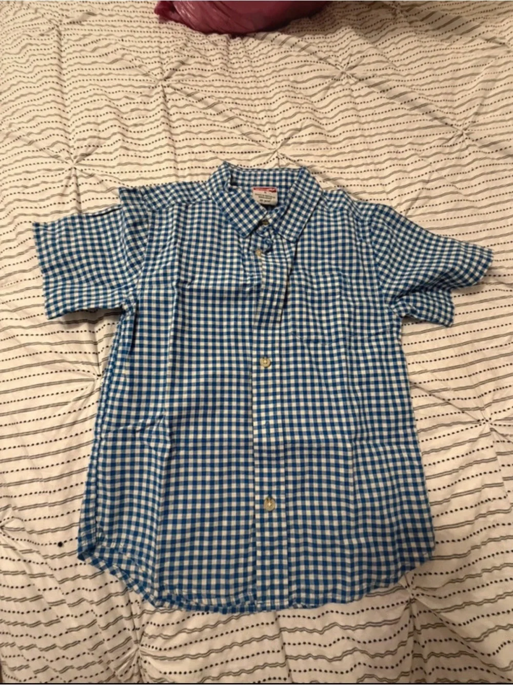 Wrangler Blue Gingham Button-Down Kids Shirt